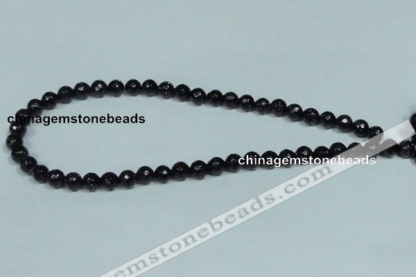 CGS106 15.5 inches 8mm faceted round blue goldstone beads wholesale