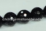 CGS109 15.5 inches 16mm faceted round blue goldstone beads wholesale