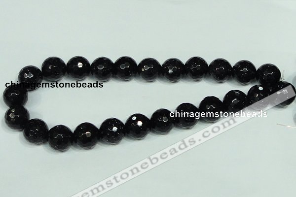 CGS109 15.5 inches 16mm faceted round blue goldstone beads wholesale