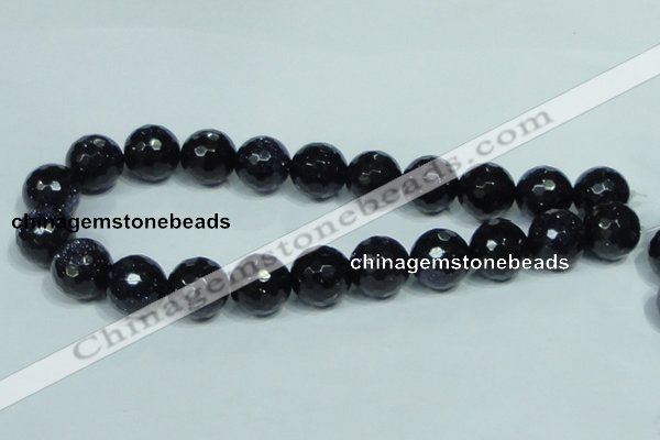 CGS110 15.5 inches 18mm faceted round blue goldstone beads wholesale