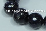 CGS111 15.5 inches 20mm faceted round blue goldstone beads wholesale