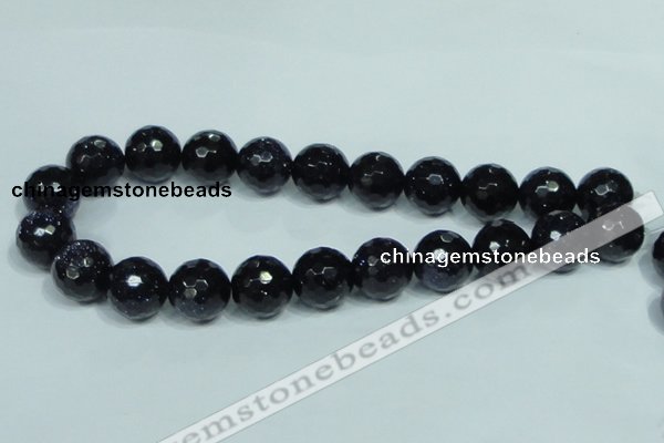 CGS111 15.5 inches 20mm faceted round blue goldstone beads wholesale