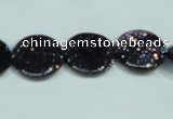 CGS122 15.5 inches 15mm flat round blue goldstone beads wholesale