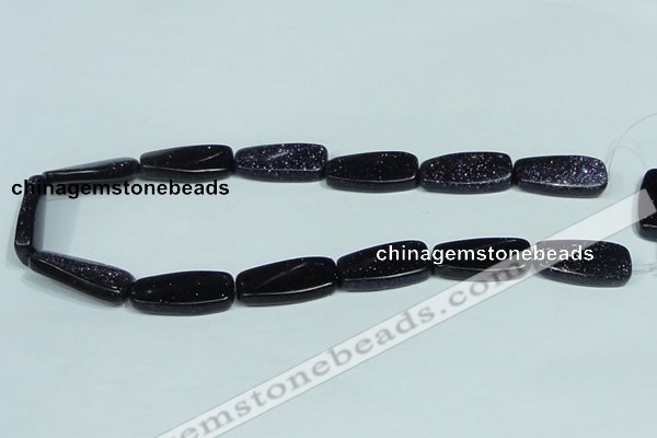 CGS133 15.5 inches 15*30mm twisted rectangle blue goldstone beads wholesale