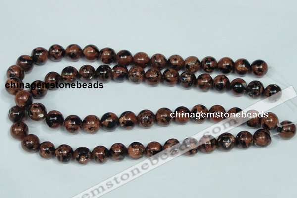 CGS204 15.5 inches 12mm round blue & brown goldstone beads wholesale