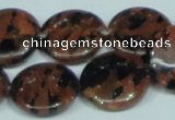 CGS210 15.5 inches 20mm flat round blue & brown goldstone beads wholesale