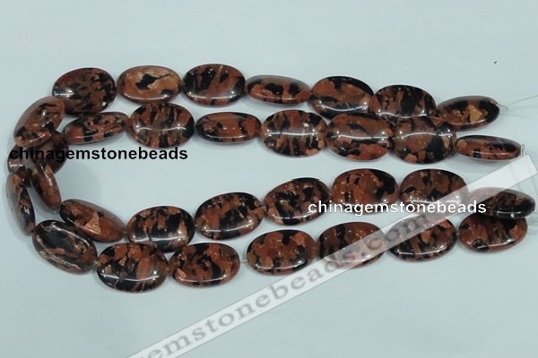 CGS213 15.5 inches 18*25mm oval blue & brown goldstone beads wholesale