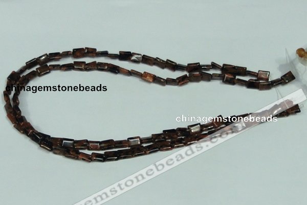 CGS216 15.5 inches 6*8mm rectangle blue & brown goldstone beads