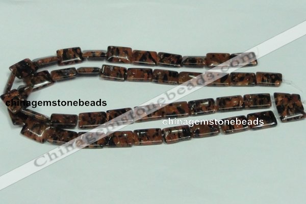 CGS217 15.5 inches 13*18mm rectangle blue & brown goldstone beads