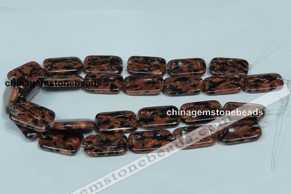 CGS218 15.5 inches 20*30mm rectangle blue & brown goldstone beads