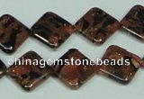 CGS219 15.5 inches 14*14mm diamond blue & brown goldstone beads