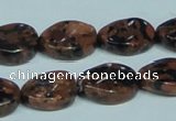 CGS221 15.5 inches 13*18mm twisted oval blue & brown goldstone beads