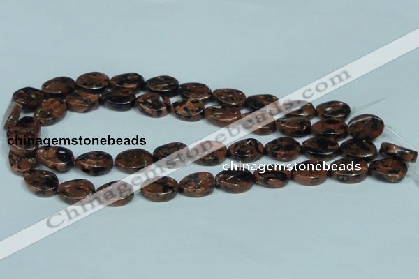 CGS221 15.5 inches 13*18mm twisted oval blue & brown goldstone beads