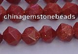 CGS452 15.5 inches 8mm faceted nuggets goldstone beads wholesale