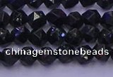 CGS461 15.5 inches 6mm faceted nuggets green goldstone beads