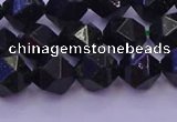 CGS462 15.5 inches 8mm faceted nuggets green goldstone beads