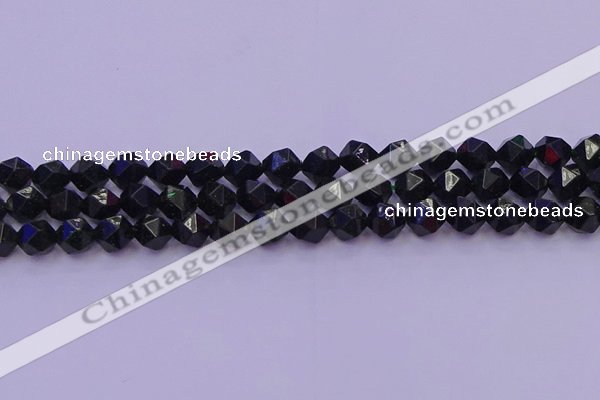 CGS462 15.5 inches 8mm faceted nuggets green goldstone beads
