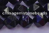 CGS464 15.5 inches 12mm faceted nuggets green goldstone beads