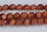 CGS470 15.5 inches 4mm faceted round goldstone beads wholesale