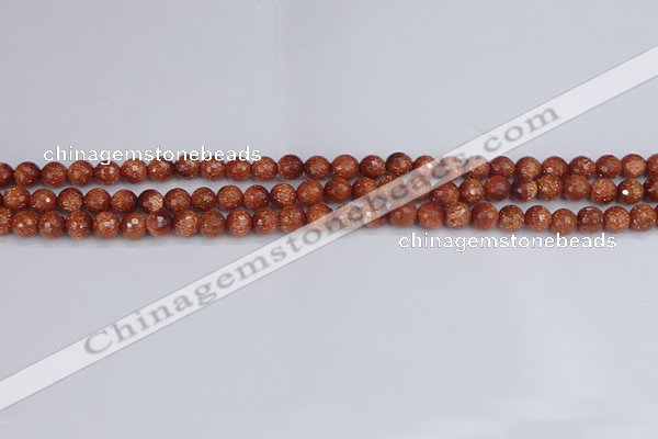 CGS470 15.5 inches 4mm faceted round goldstone beads wholesale