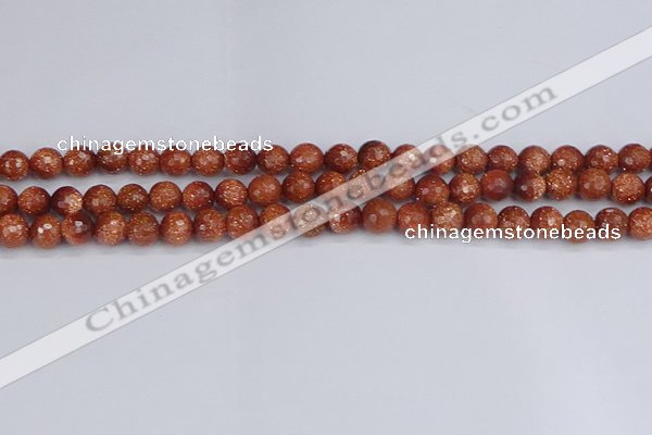 CGS471 15.5 inches 6mm faceted round goldstone beads wholesale