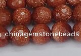 CGS473 15.5 inches 10mm faceted round goldstone beads wholesale