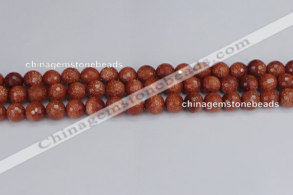 CGS473 15.5 inches 10mm faceted round goldstone beads wholesale