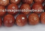 CGS474 15.5 inches 12mm faceted round goldstone beads wholesale