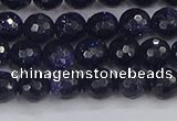 CGS479 15.5 inches 6mm faceted round blue goldstone beads