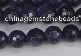 CGS480 15.5 inches 8mm faceted round blue goldstone beads