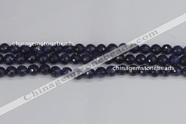 CGS480 15.5 inches 8mm faceted round blue goldstone beads