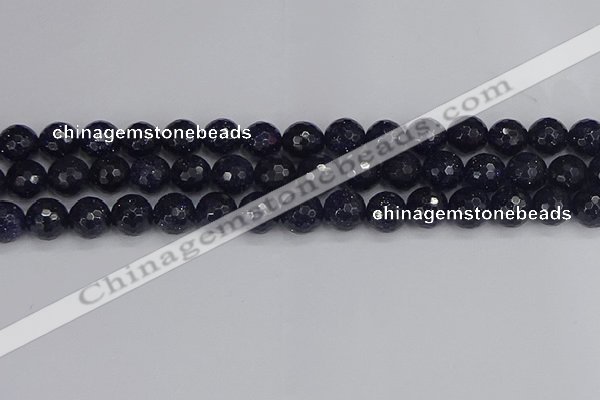 CGS481 15.5 inches 10mm faceted round blue goldstone beads