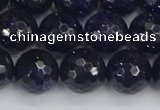 CGS482 15.5 inches 12mm faceted round blue goldstone beads