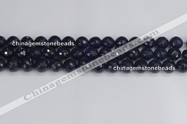 CGS482 15.5 inches 12mm faceted round blue goldstone beads