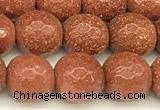 CGS490 15 inches 6mm faceted round goldstone beads