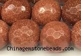 CGS491 15 inches 8mm faceted round goldstone beads