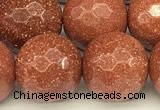 CGS492 15 inches 10mm faceted round goldstone beads