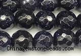 CGS495 15 inches 6mm faceted round blue goldstone beads