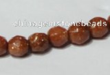 CGS58 15.5 inches 8mm faceted round goldstone beads wholesale