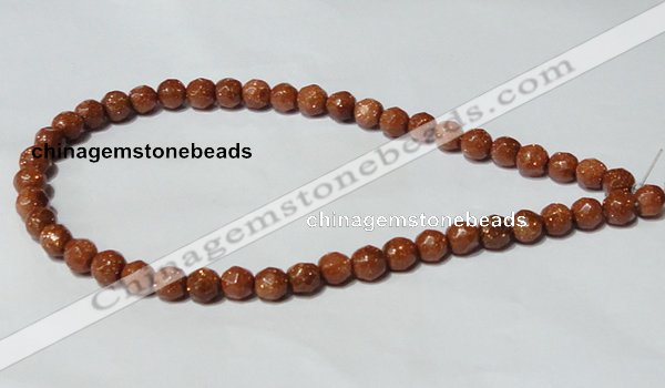 CGS58 15.5 inches 8mm faceted round goldstone beads wholesale