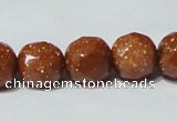 CGS60 15.5 inches 12mm faceted round goldstone beads wholesale