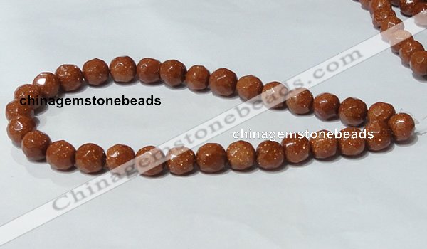 CGS60 15.5 inches 12mm faceted round goldstone beads wholesale