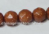 CGS61 15.5 inches 14mm faceted round goldstone beads wholesale