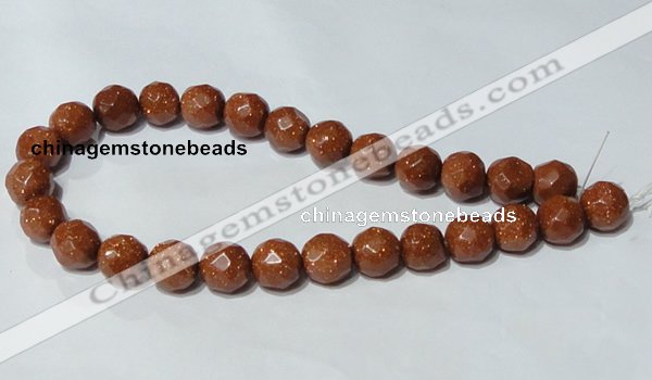 CGS61 15.5 inches 14mm faceted round goldstone beads wholesale