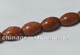 CGS70 15.5 inches 8*12mm rice goldstone beads wholesale