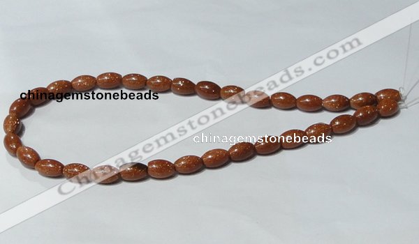 CGS70 15.5 inches 8*12mm rice goldstone beads wholesale