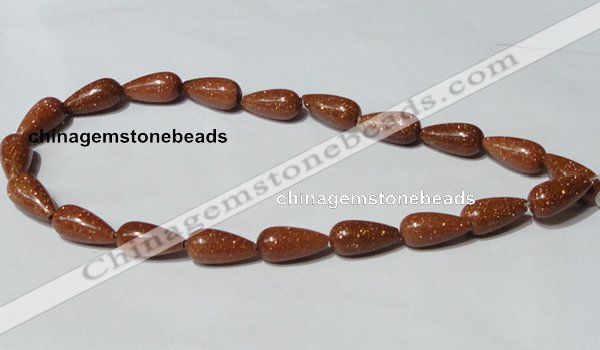 CGS72 15.5 inches 10*20mm teardrop goldstone beads wholesale