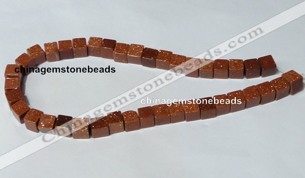 CGS73 15.5 inches 10*10mm cube goldstone beads wholesale