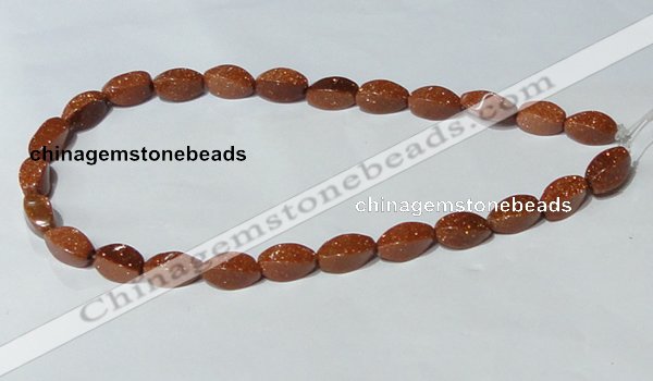 CGS74 15.5 inches 8*16mm twisted rice goldstone beads wholesale