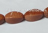 CGS75 15.5 inches 10*20mm twisted rice goldstone beads wholesale